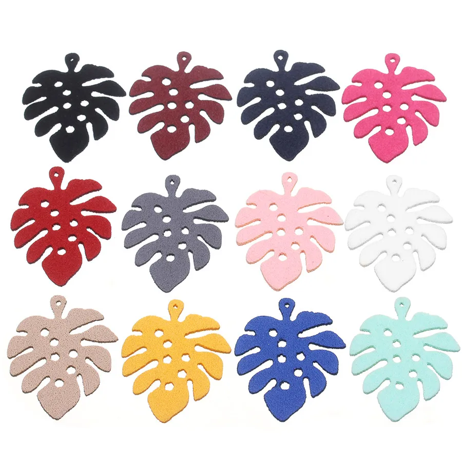 

20 шт. Модные полые Кожаные Замшевые бархатные подвески в виде листьев, Подвески 29*35 мм с отверстием, подходящим ожерелье, сделай сам, ювелирн...