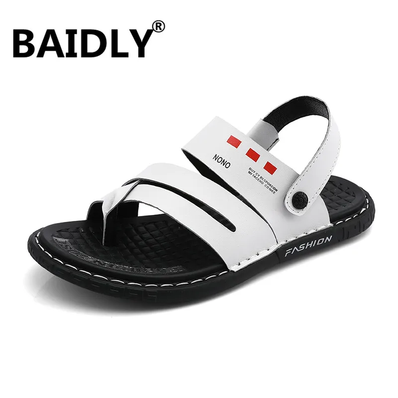 Мужская обувь из коровьей кожи кожаные сандалии Сезон лето Sandalias Hombre тапочки