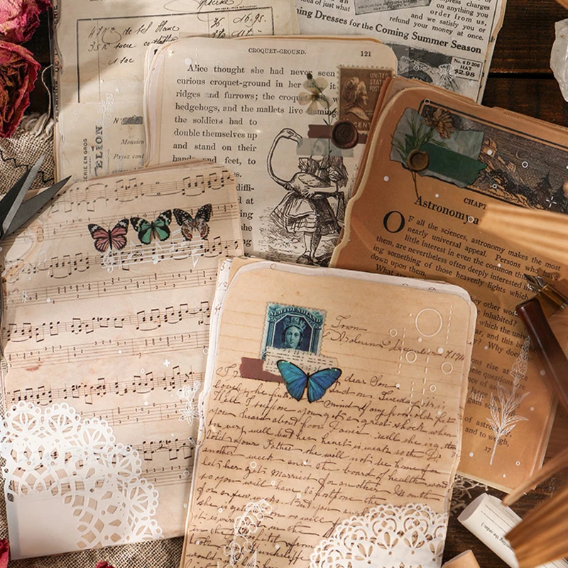 

25 pcs/lot Vintage Decorative paper Scrapbooking material supplies Planner DIY Diary Album Labels Old newspaper Junk Journal