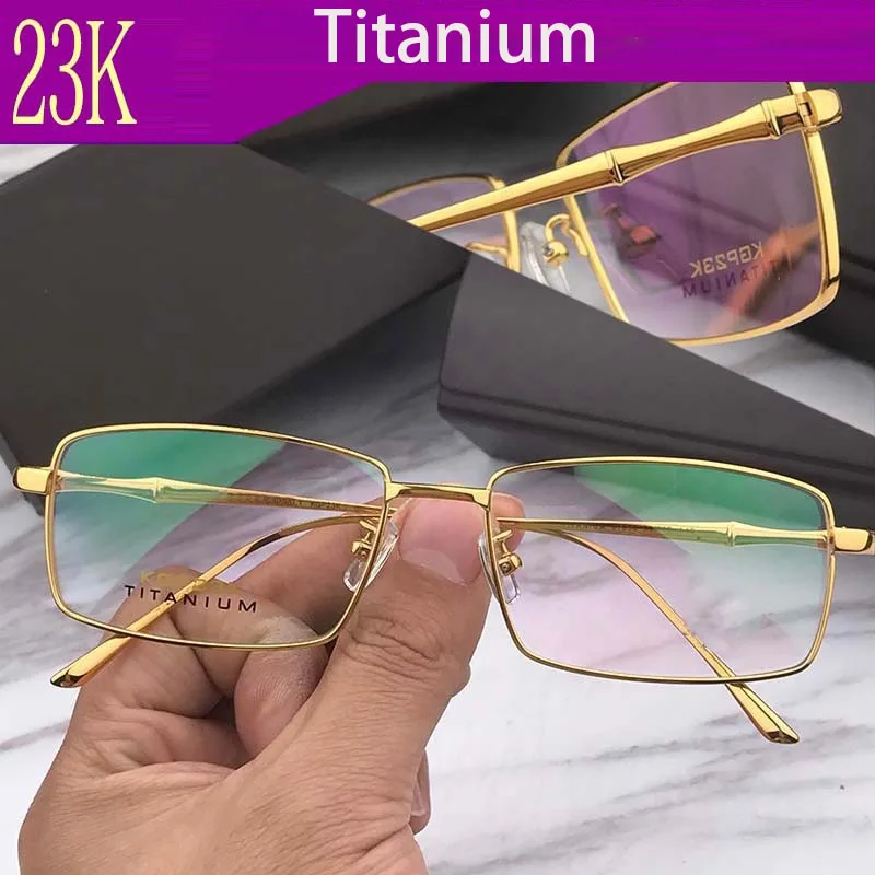 Cubojue 24k Gold Titanium Reading Glasses Men High Quality Brand Presbyopia Spectacles Full Rim Ultra Light Eyeglasses