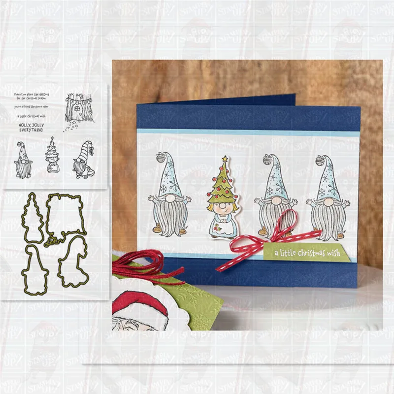 

Gnome Holiday Metal Cutting Dies and Stamps Embossing Mold DIY Scrapbooking Album Paper Craft Knife Mould Blade Punch Stencils