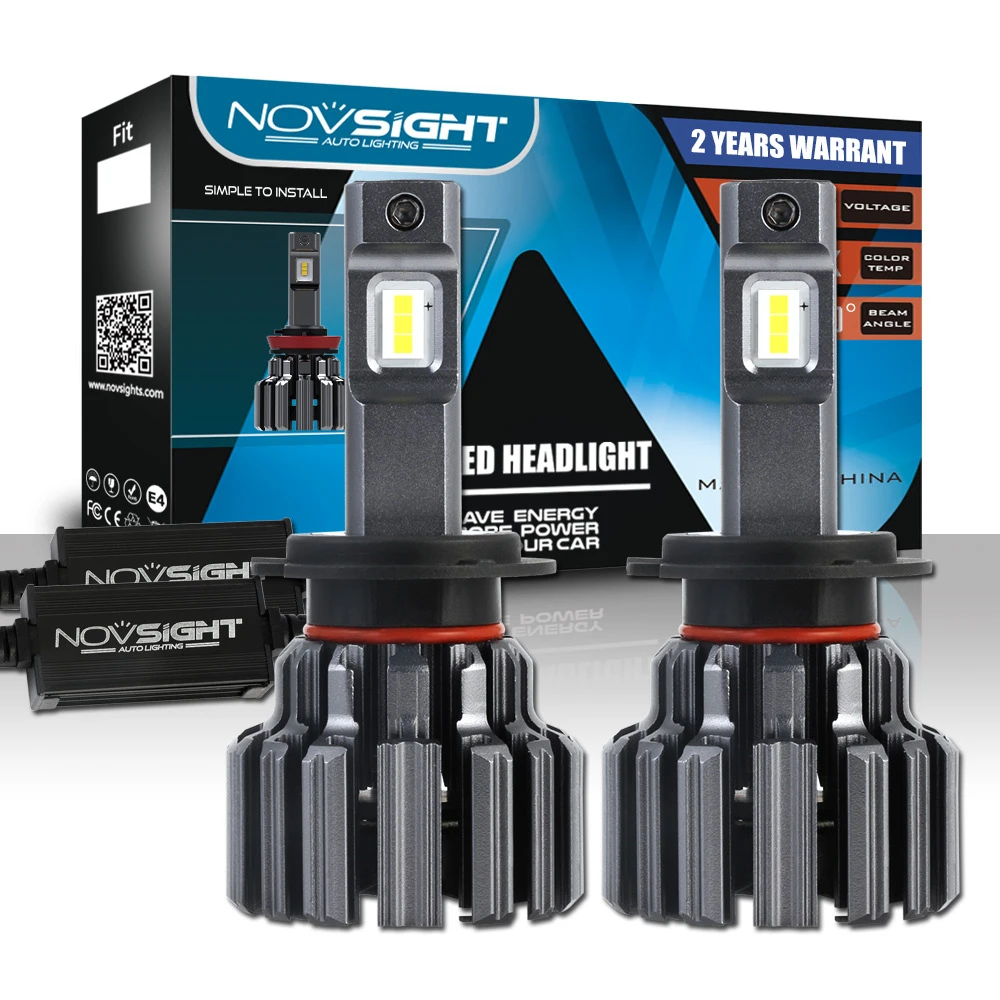 NOVSIGHT H7 светодиодный H4 лампы для автомобилей головной светильник H11 H8 9005 HB3 9006 HB4