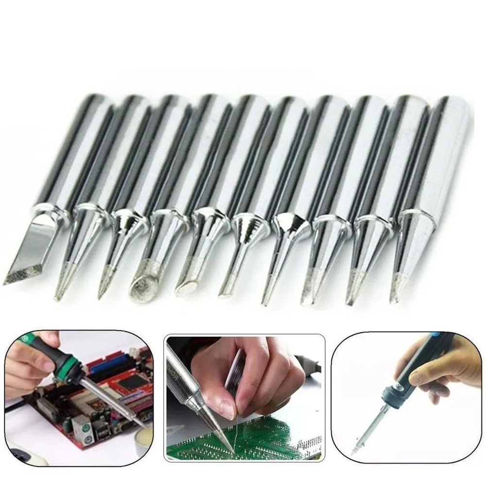 

10PCS/SET Solder Screwdriver Iron Tip 900M-T For 850/852/853/878/898/902/936/937,Yihua 969 DB+ Rework Soldering Station Tool