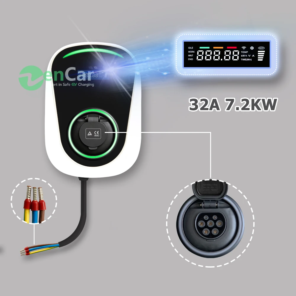 32A EV зарядная станция 7 2 кВт Тип разъем для зарядной станции электромобиля ev plug and