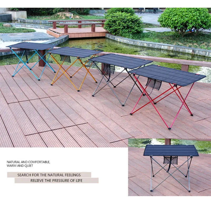 portable foldable table camping outdoor furniture computer bed tables picnic 6061 aluminium alloy ultra light folding desk free global shipping