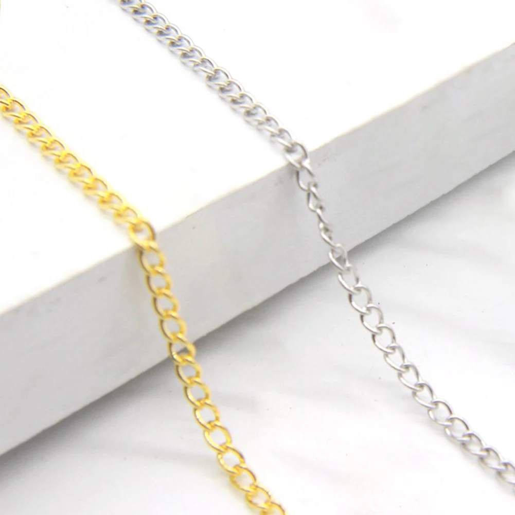 DIY Necklace Chain Accessories Thin Craft Flat Connector For Jewelry Making Matching Extender Cross Metal Bracelet Findings | Украшения и