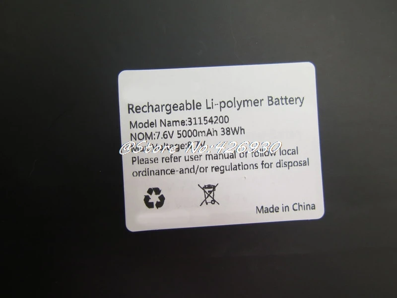 

Battery For Teclast F6 PRO 30154200P 31154200 XDS 3168160 7.6V 5000MAH 38WH New