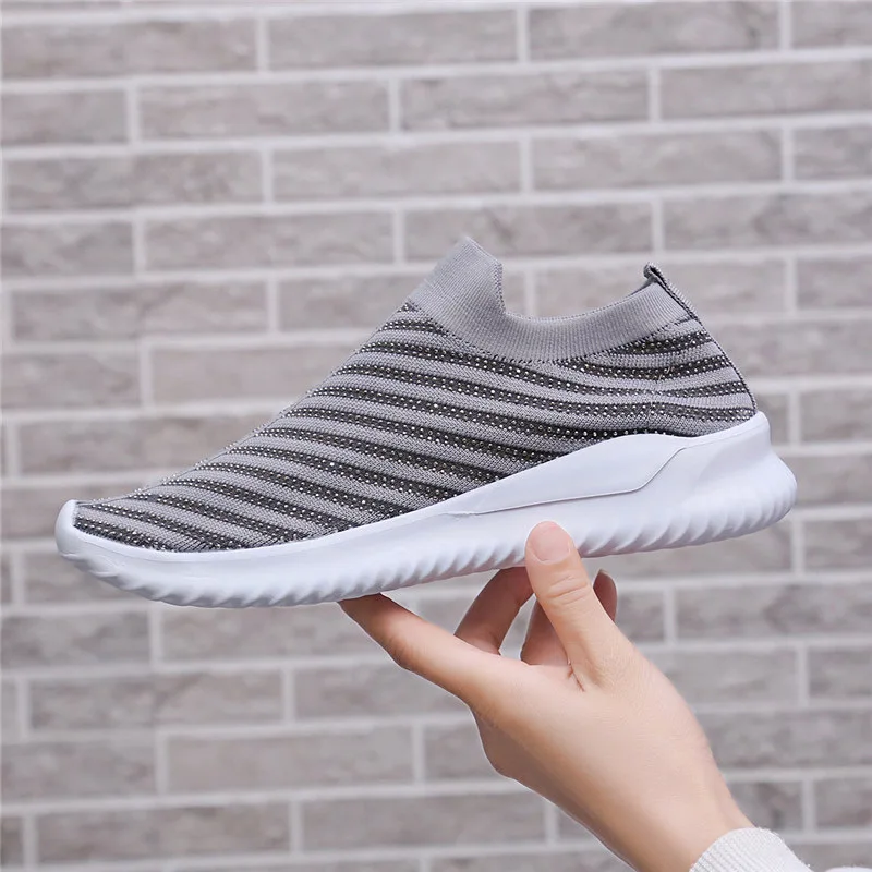 Женская трикотажная растягивающаяся женская обувь женские кроссовки прозрачные