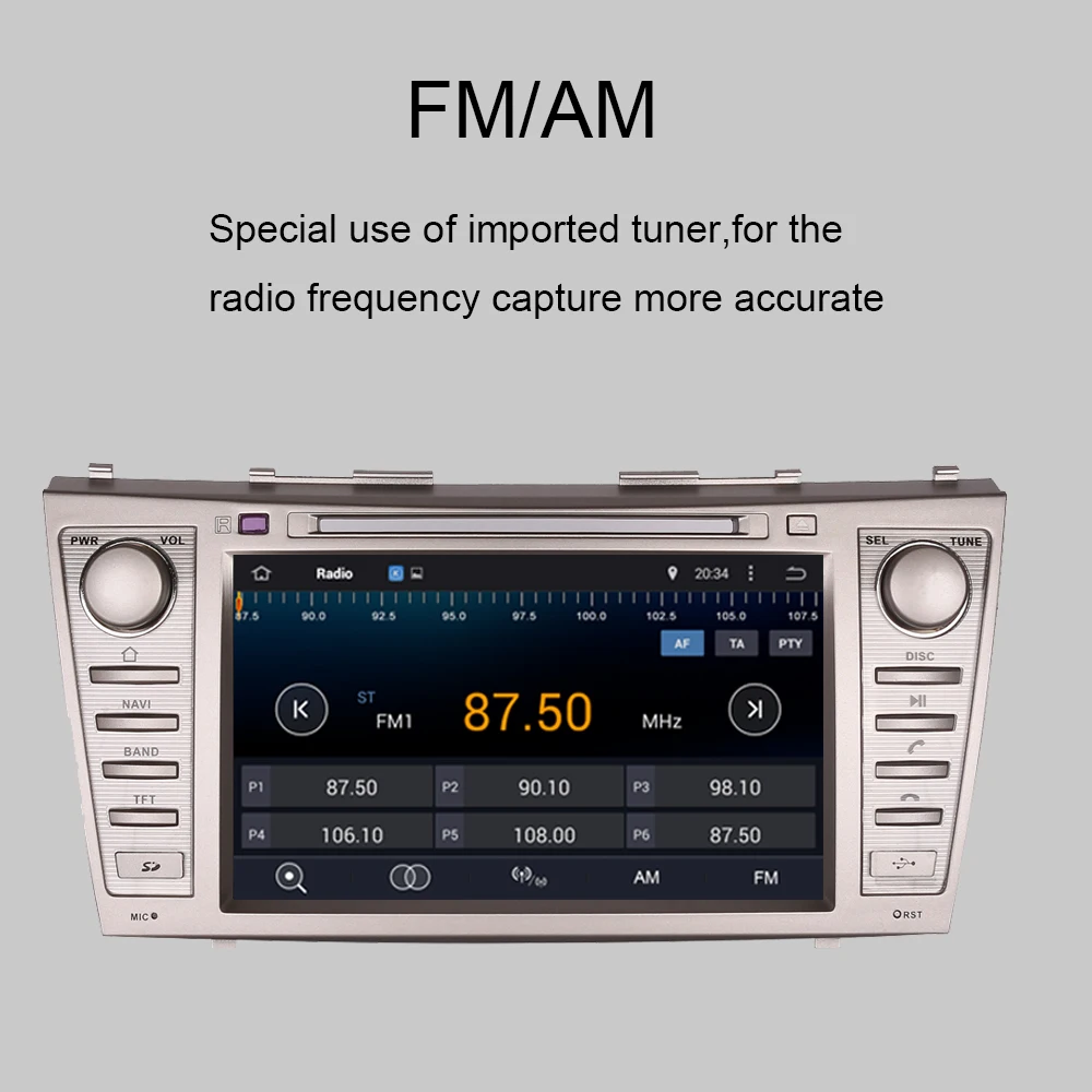 2 Din 1024*600 8 ядер Android 9 0 автомобильное радио для Toyota Camry 2006 2007 2008 2009 2010 2011