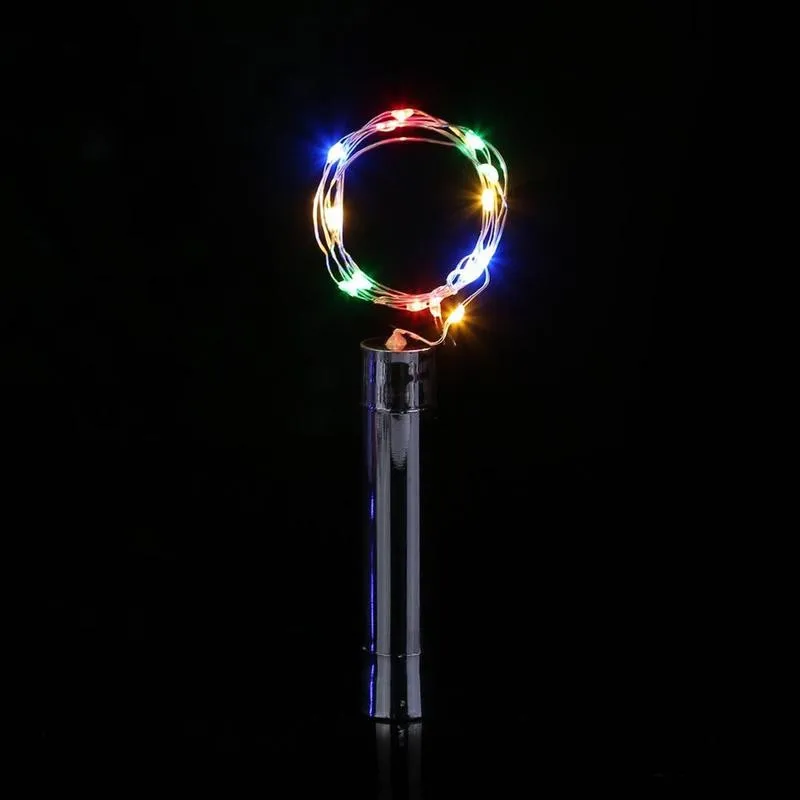 

10/15/20led Led Cork Copper Wire Lamp Battery Powered Glass Bottle Stopper Lamps Christmas Garlands Color Decor Lights String