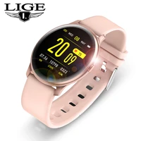 lige 2020 new steel band color screen smart watch women men waterproof sport fitness watch heart rate and blood pressure tracker