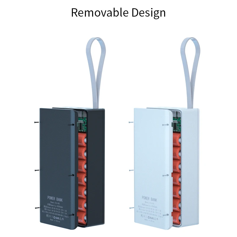 Wireless Charging 14*18650 Fast PD QC3.0 22.5W Welding Free Battery Storage Box  DIY Power Bank Case 18650 Battery Holder Box