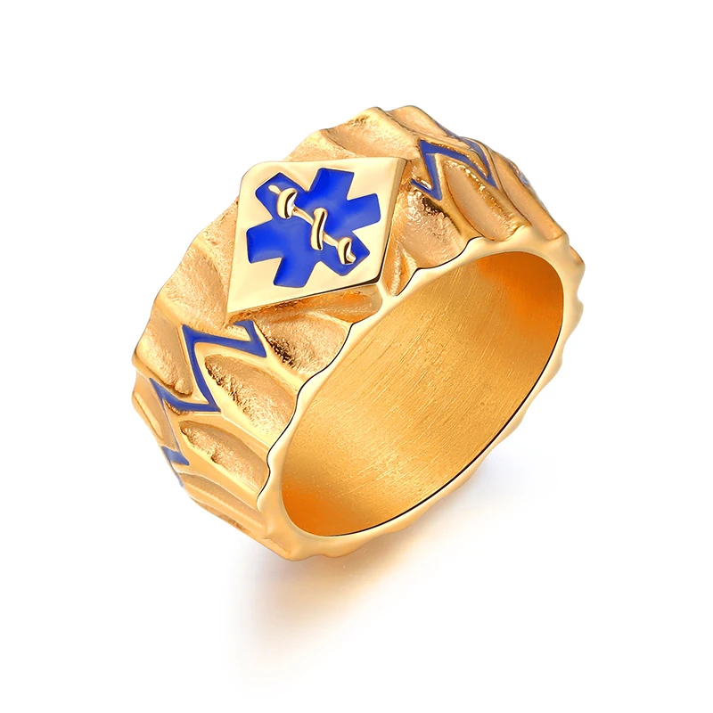 Ретро Старое титановое стальное кольцо мужской личности золотой Стальной Цвет 10