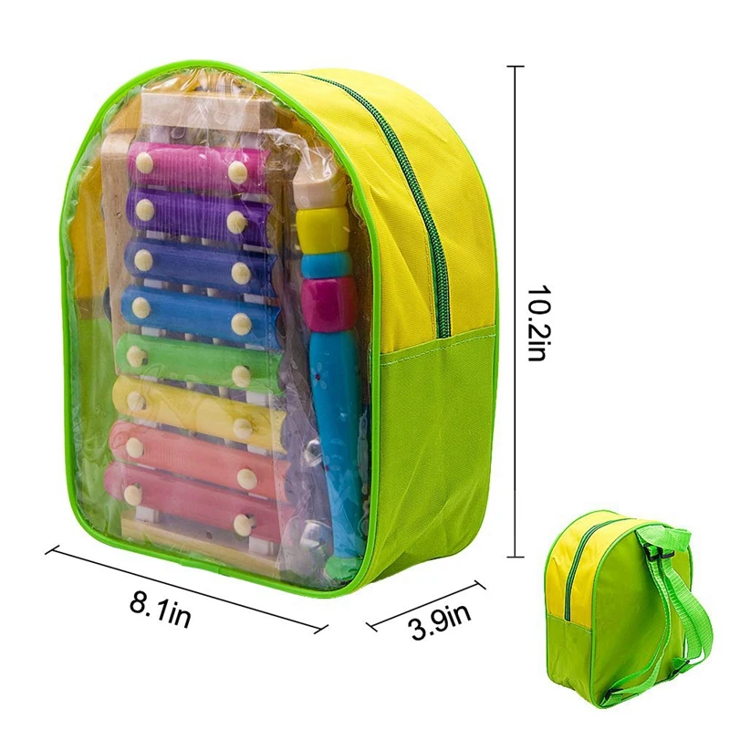 

Kids Musical Instruments, 15 Types 23Pcs Wood Percussion Xylophone Toys For Boys And Girls Preschool Education With Storage Back