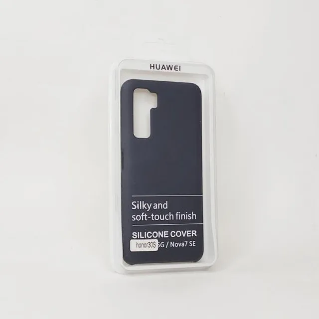 Чехол силиконовый Silicone Cover для Huawei Honor 30S цвет Blackish Blue (Soft-touch) | Мобильные телефоны и