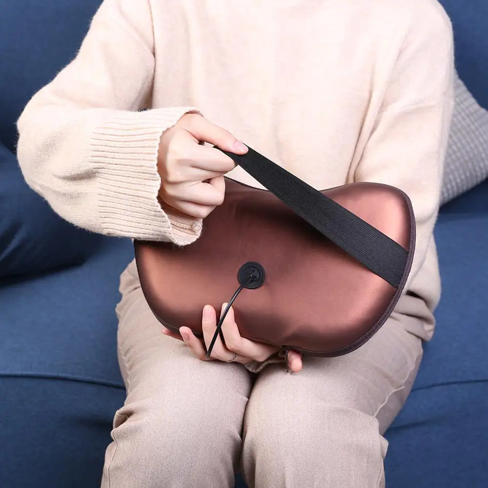 Массажер подушка для шеи вибратор электрическая 8 головок плеч спины разминания