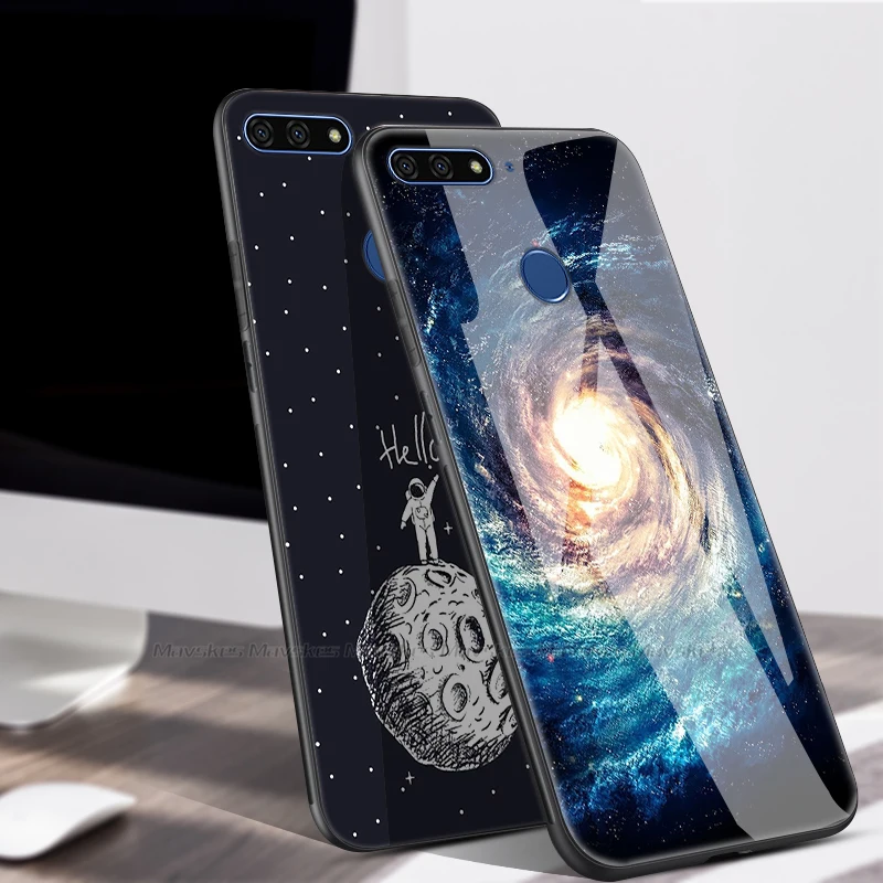 Чехол для телефона из закаленного стекла Huawei Y6 Prime 2018 чехол с рисунком