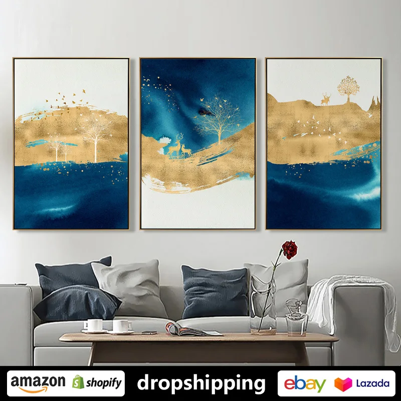 

ART ZONE Modern abstract Landscape Frameless Painting prints Wall Art Canvas HD posters Artwork Living Room Home bedroom Decor