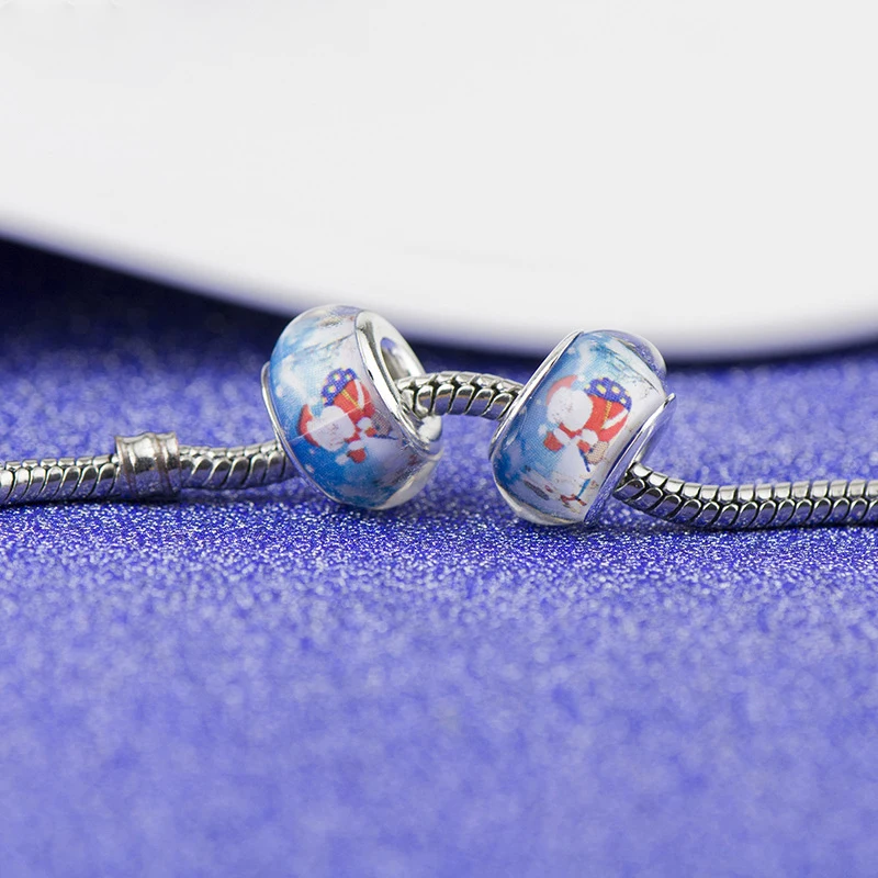 Модный Оригинальный браслет Снеговик Санта Клаус из бисера розовый с мультяшным