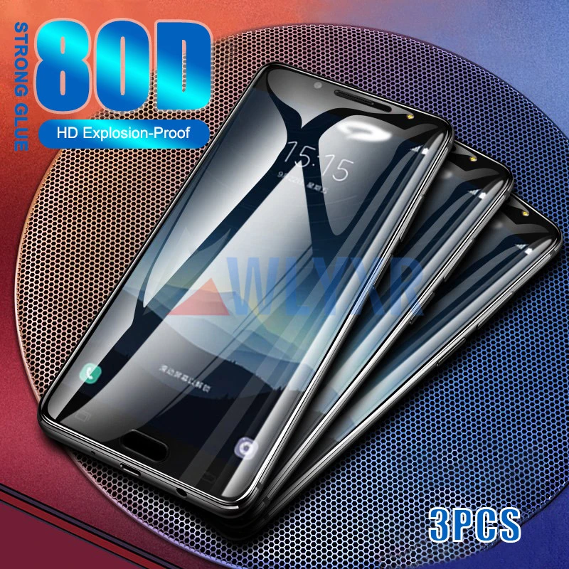 3Pcs Full Protective Tempered Glass For Samsung Galaxy M30S A6 A8 J4 J2 J6 Core A20 A30 A40 A50 A71 A51 S Screen Protector Film