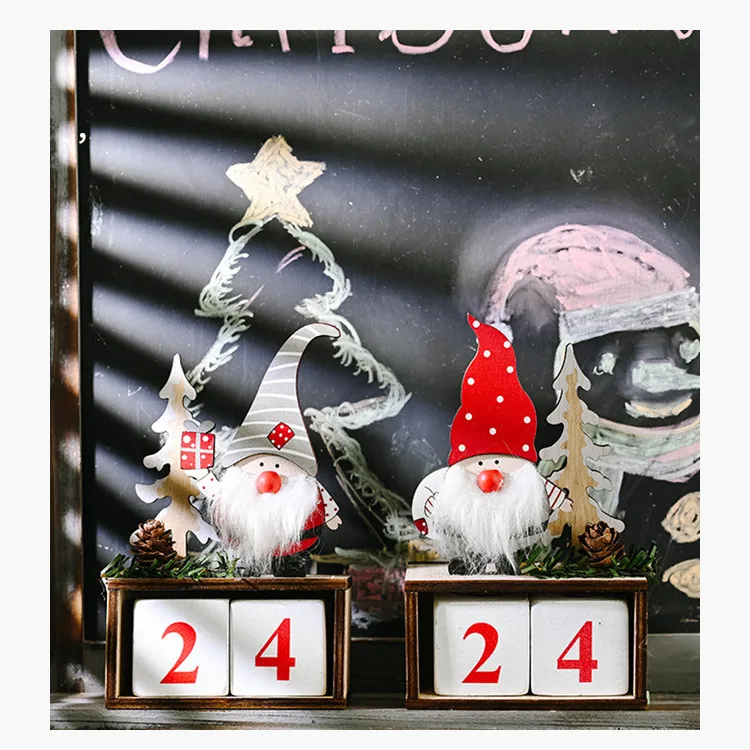 Рождественский календарь для дома рождественские куклы Санта-Клаус эльф Декор