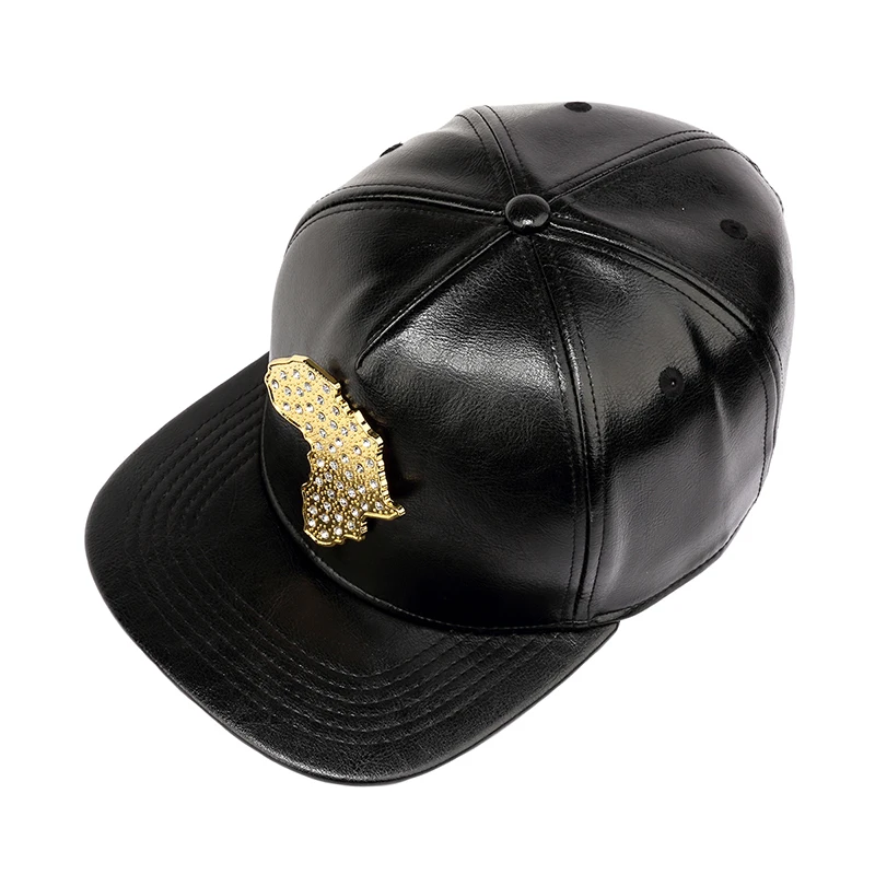 Fashion Baseball Caps for Men Africa Map 5 Panel Cap Leather Cool Rap Hats Party Black Drop Shipping Sports Hat Brim Bone