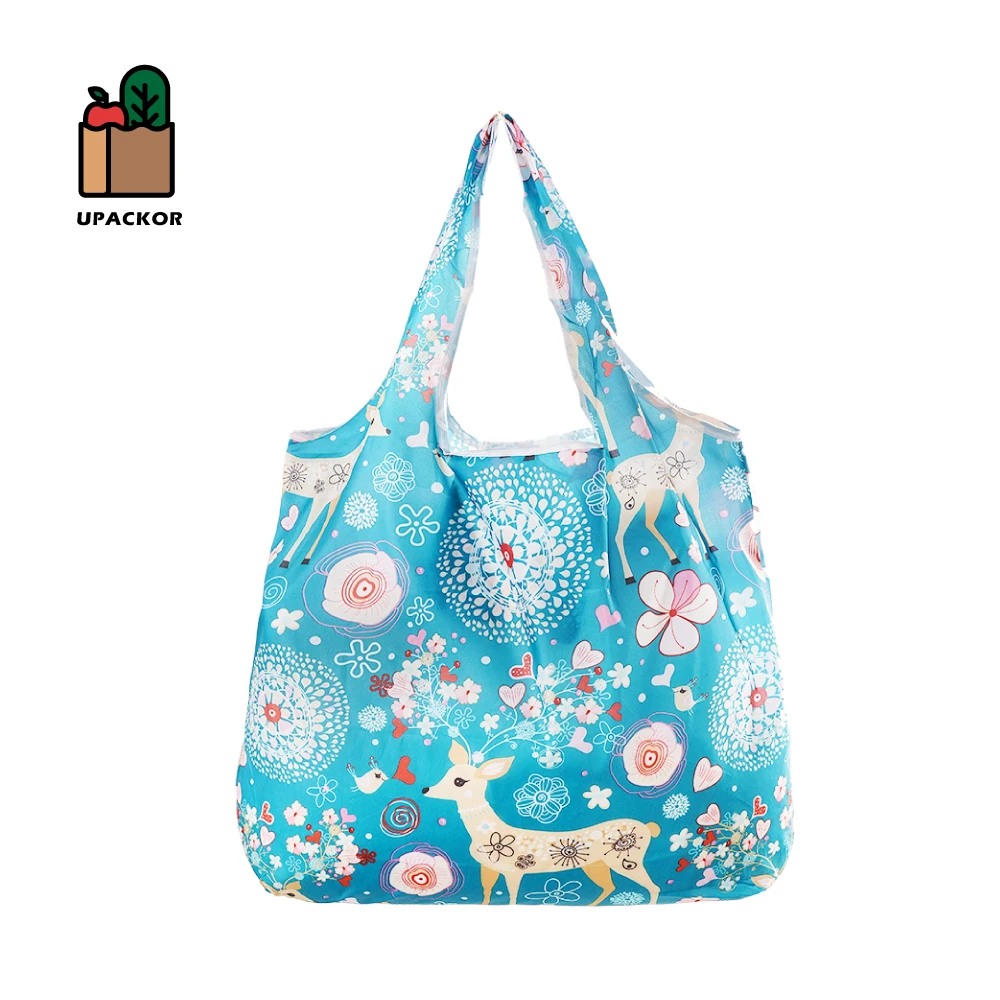 

Upackor вместительная сумка для покупок, Экологически чистая многоразовая портативная складная сумка для покупок, сумка-тоут с модным принтом