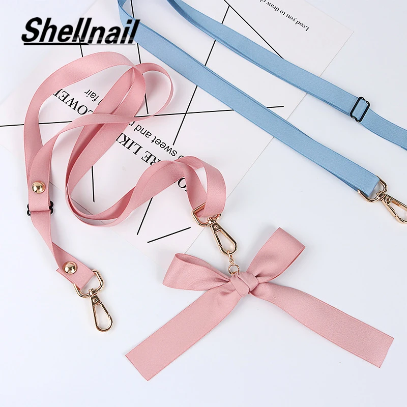 

Shellnail Mobile Phone Straps New diagonal straddle phone shell lanyard bow telescopic rope diy accessories bag shoulder strap