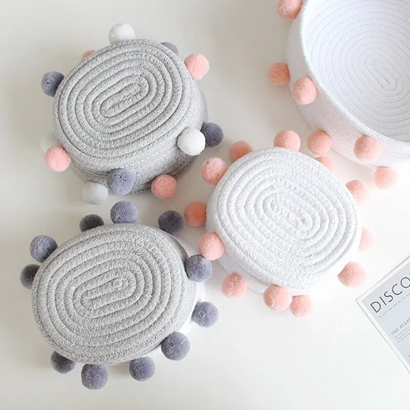 

Nordic Decorative Sundries Storage Box Cotton Rope Woven Storage Baskets Desktop Cosmetic Containers Gifts Room Organizer