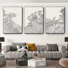 Настенная картина в японском стиле, домашний декор, морские волны, абстрактные линии, холст, живопись, декоративные постеры, картины для интерьера гостиной