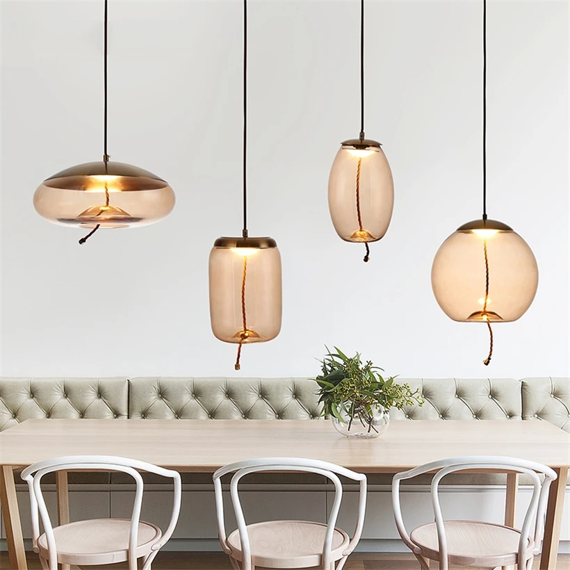 Скандинавские стеклянные подвесные светильники ручной работы для аквариума