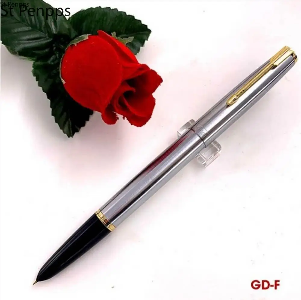 

Перьевая ручка St Penpps 601 Vacumatic, стальная чернильная ручка поршневого типа EF/с тонким наконечником, Золотой/Серебряный зажим, канцелярские при...