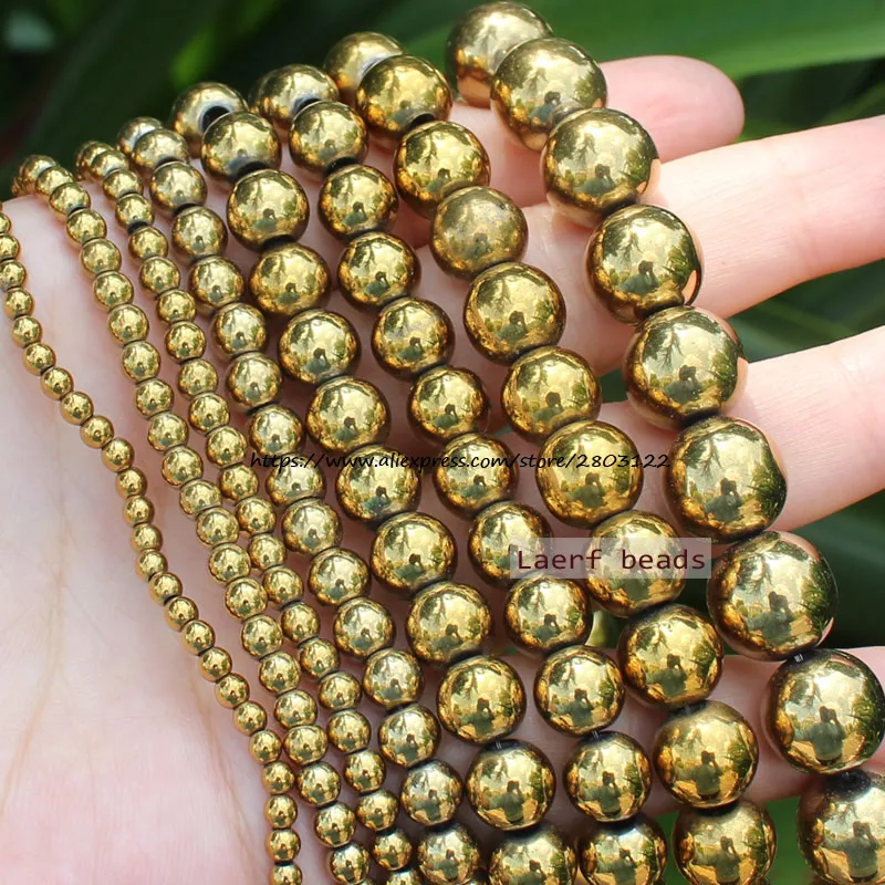 

Shining!Natural Hematite Gold Color 2-12mm Round Loose beads,For DIY Jewelry Making !We provide mixed wholesale for all items!