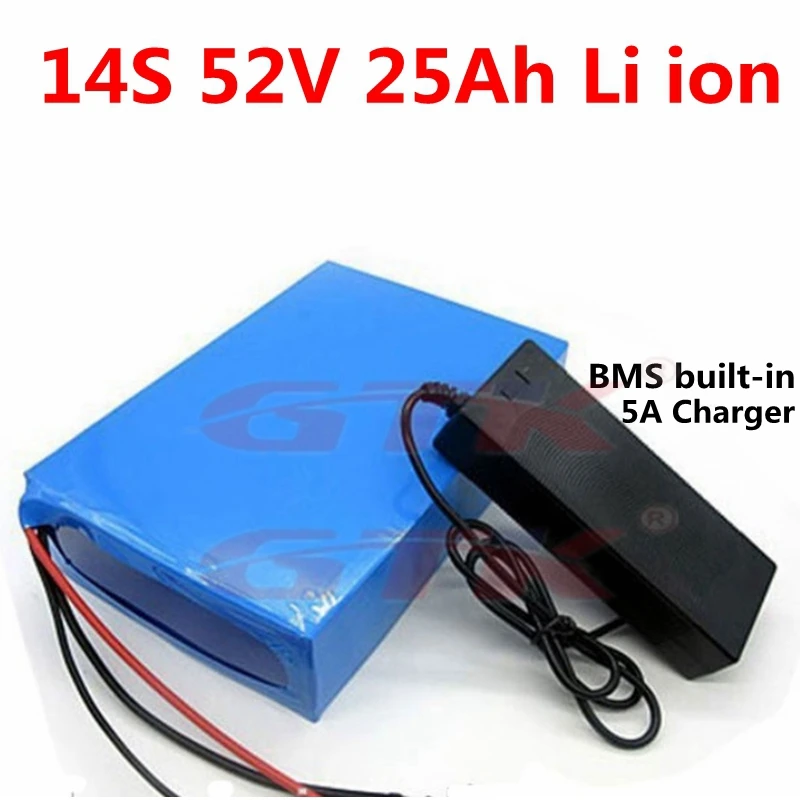 Литиевый аккумулятор 14S 52 в 25 Ач 26650 с BMS для двигателя мотоцикла