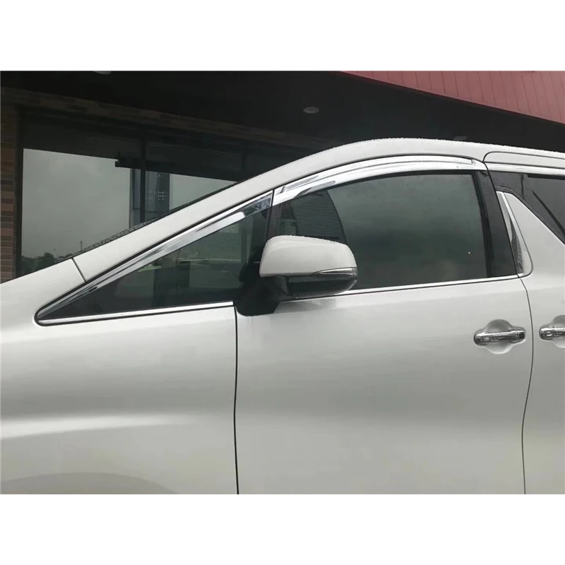 

Use For Toyota Alphard Vellfire Window Visor 2015--2019 Year Plating Side Sun Rain Protection Shield Body Kit Accessories 4 Pcs