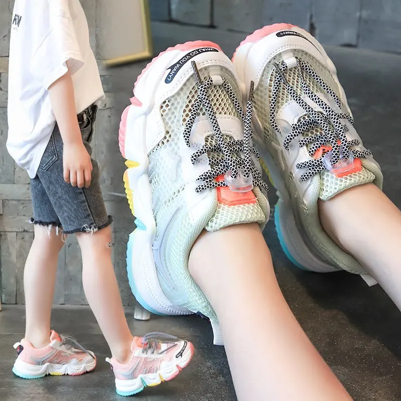

2021 girls Running Sneakers Children's Tennis Shoes boys Row Sneakers Children Footwear Shoes For Girls Children's Sports Shoes