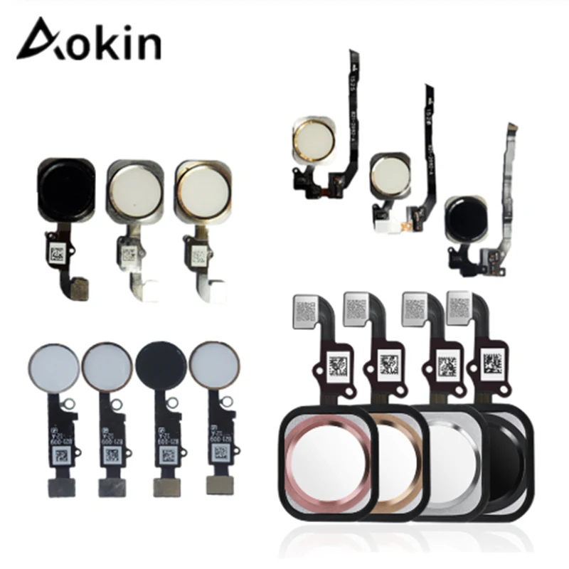 

Aokin 1pc Home Button with Flex Cable for iPhone 5 5C 5S 6 6Plus 6s plus 7 7Plus Home Button Flex Assembly For iphone 6s