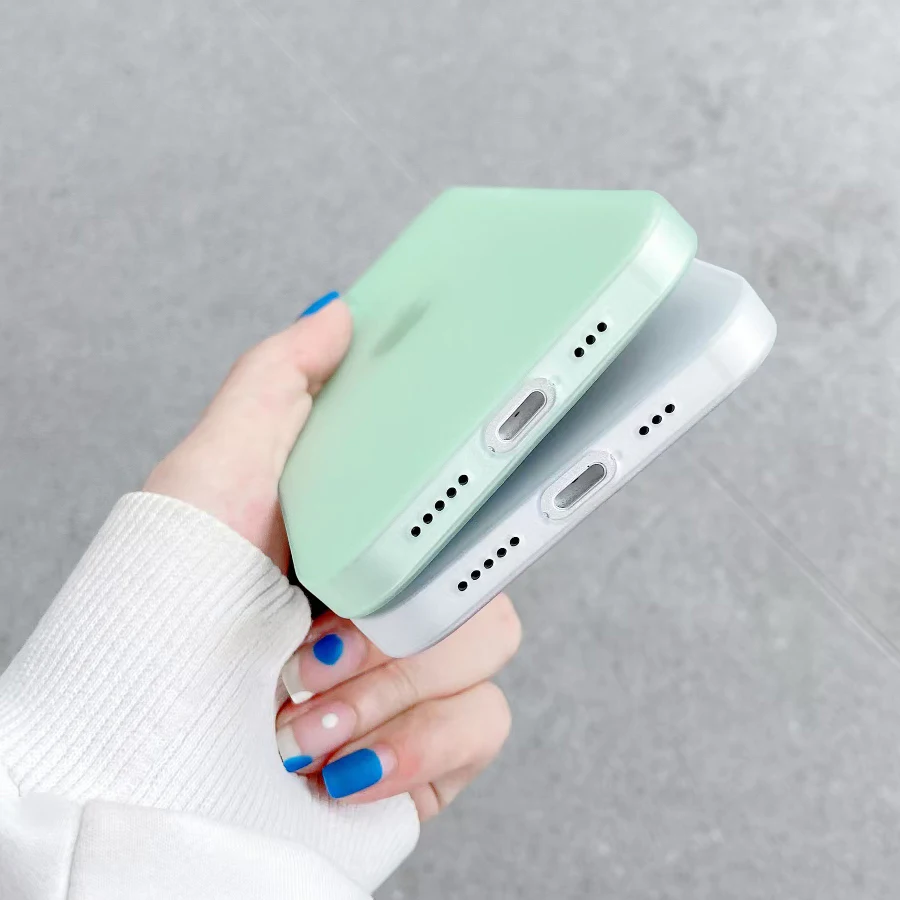 Мягкий Ультратонкий матовый чехол из ТПУ 6 цветов для iPhone X XR XS 11 12 13 Mini 14 Pro Max