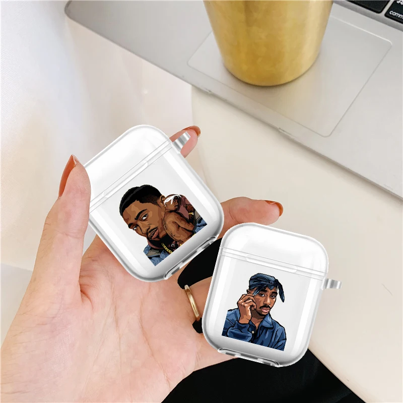 

Rapper Tupac 2Pac Makaveli Case For Apple AirPods Cases 1 2 Clear For AirPod Pro Soft Case in Earphone Accessories Fundas Coque