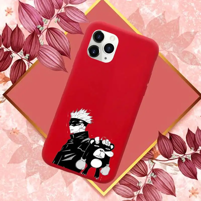 

Jujutsu Kaisen Gojo Satoru Anime Phone Case Red Candy Color for iPhone 11 12 mini pro XS MAX 8 7 6 6S Plus X SE 2020 XR