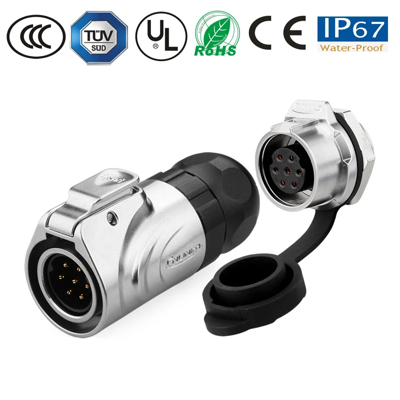 Водонепроницаемый разъем M16 7 Pin IP67 Быстрая блокировка авиационный штекер
