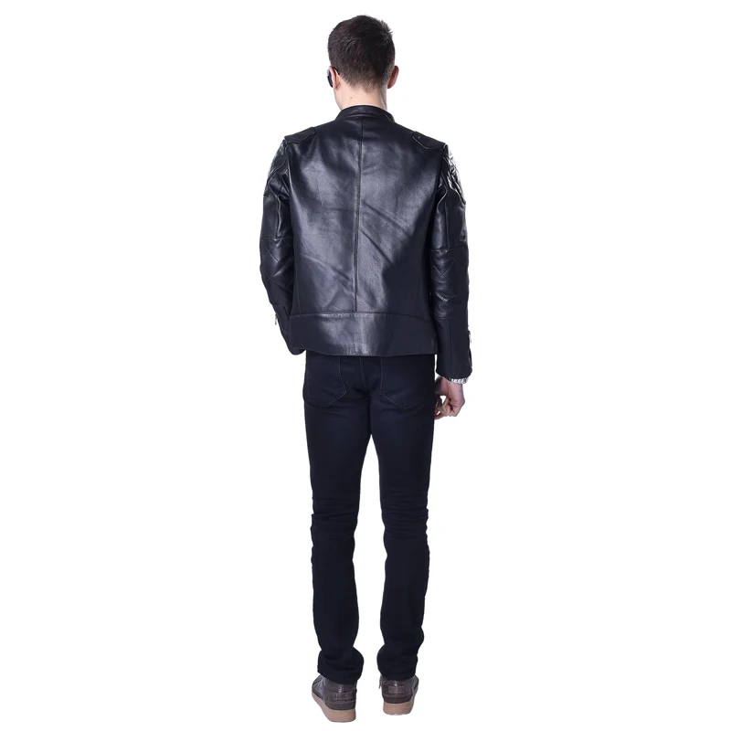 

Men's Genuine Leather Jacket Men Leather Jacket 100% Sheepskin/Cowhide Jackets Autumn Male Leather Coat Spring M036
