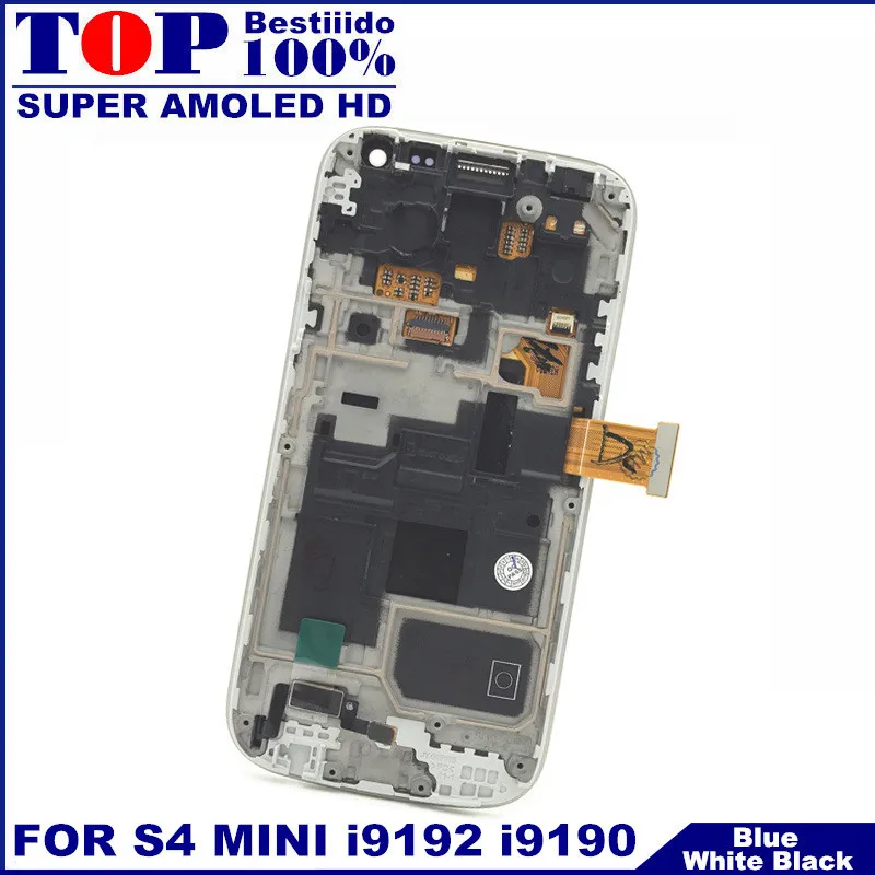Для телефонов samsung Galaxy S4 Mini I9190 i9192 i9195 ЖК-дисплей сенсорный экран дигитайзер Замена с рамкой AMOLED HD lcd S
