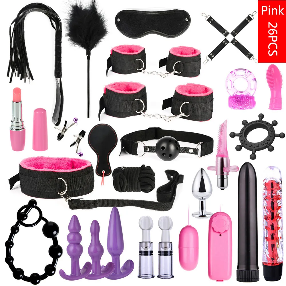 Вибратор для взрослых игрушки интима наручники кнут кляп бусины набор бондажа