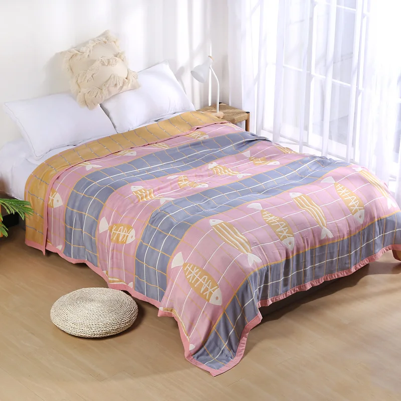 

100% Bamboo Fiber Blankets for Beds Breathable and soft Bed Queen King Size Blanket Air Conditioner Quilt 200*230