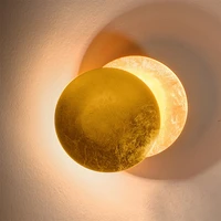 italian designer light luxury wall lamp living room staircase lamp aisle porch moon solar eclipse wall lamp bedroom bedside lamp