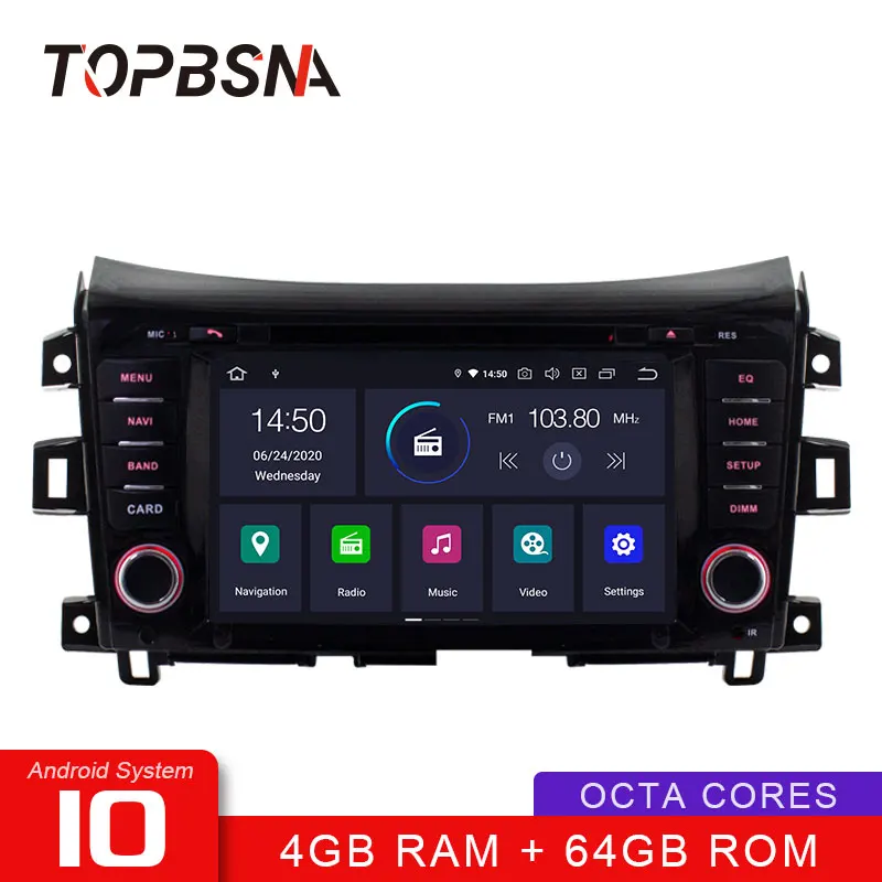 TOPBSNA 7 дюймов Android 10 автомобильный мультимедийный плеер для Nissan Navara Frontier NP300 GPS