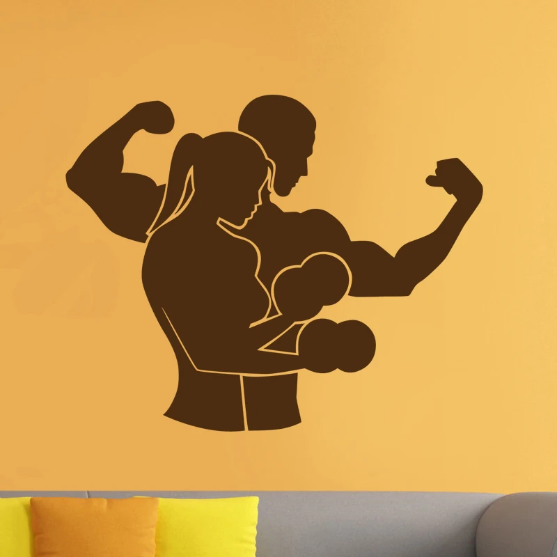 Фитнес наклейка для тренажерного зала гантели Стикеры бодибилдинга виниловые