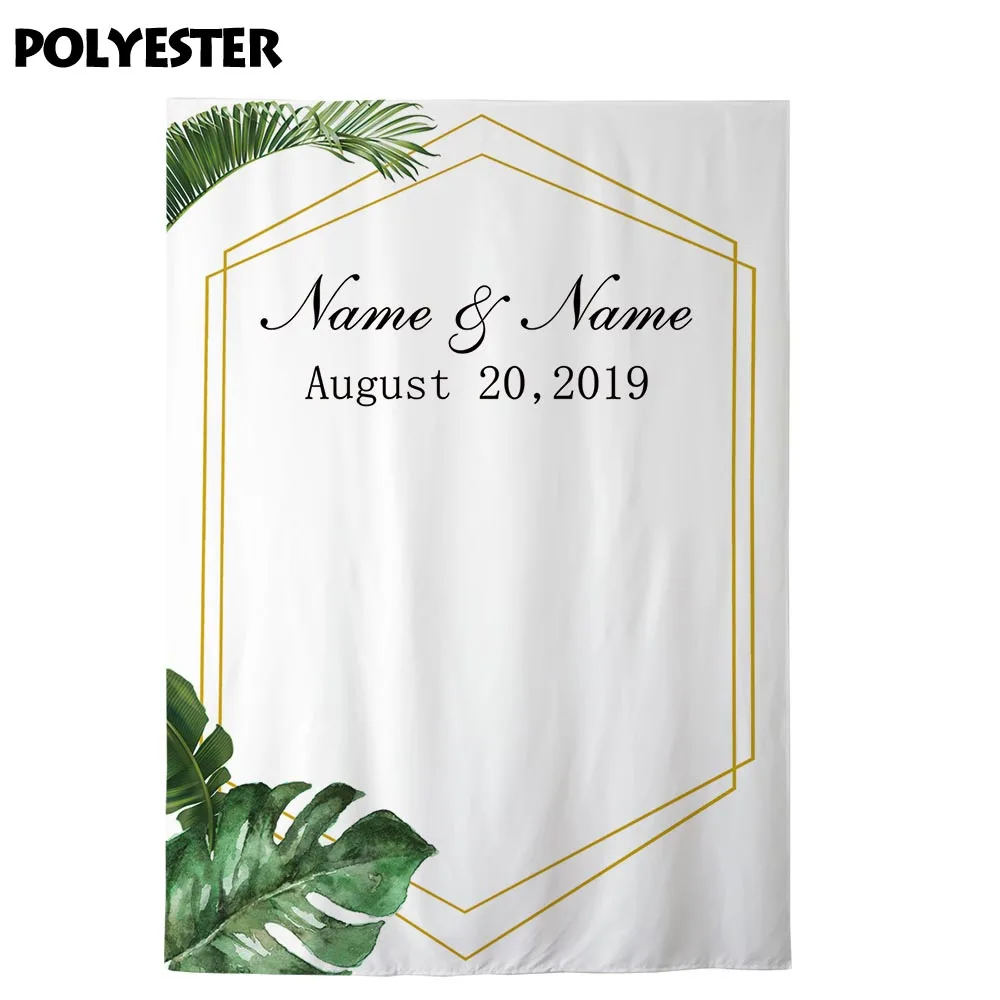Allenjoy фон ткани фотографии простой золотой линии рамки тропический лист
