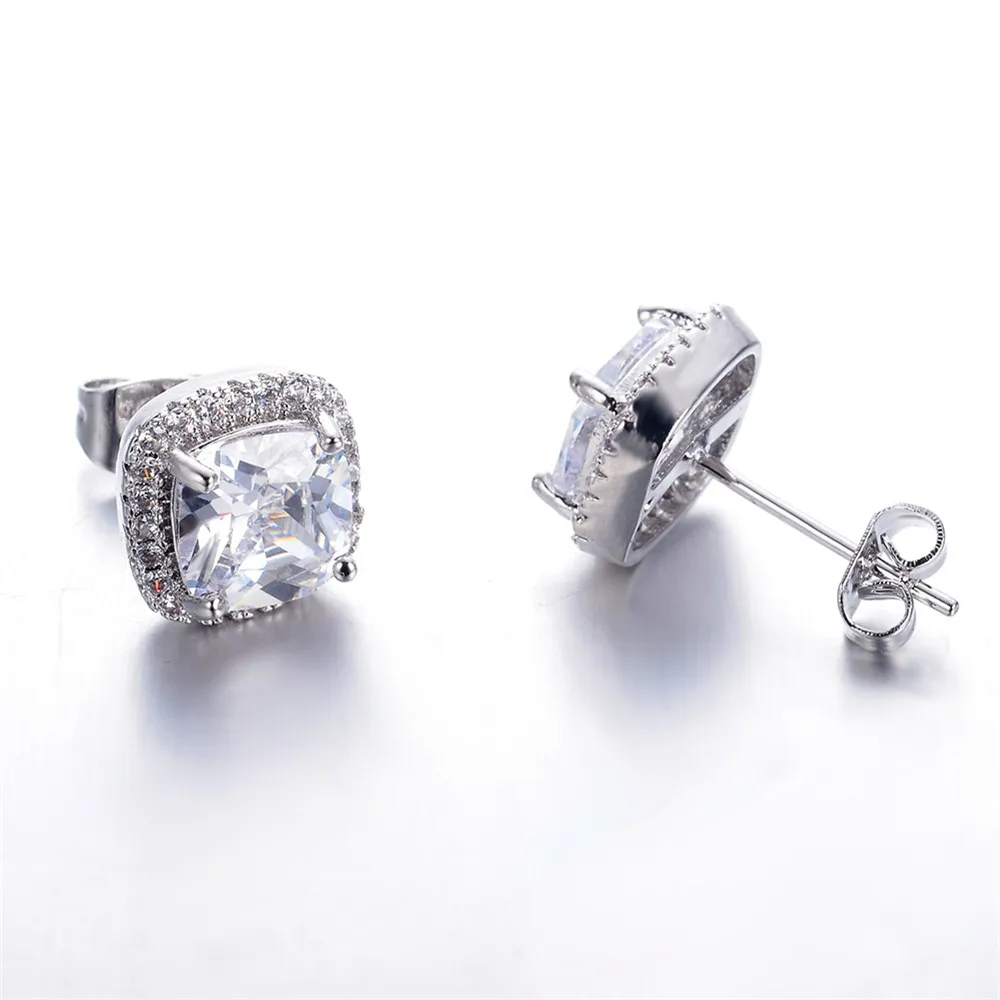 Женские серьги-гвоздики из настоящего стерлингового серебра 925 пробы